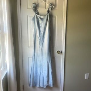 SOCIAL
Ruffle Trimmed Open-Back Maxi Slip Dress